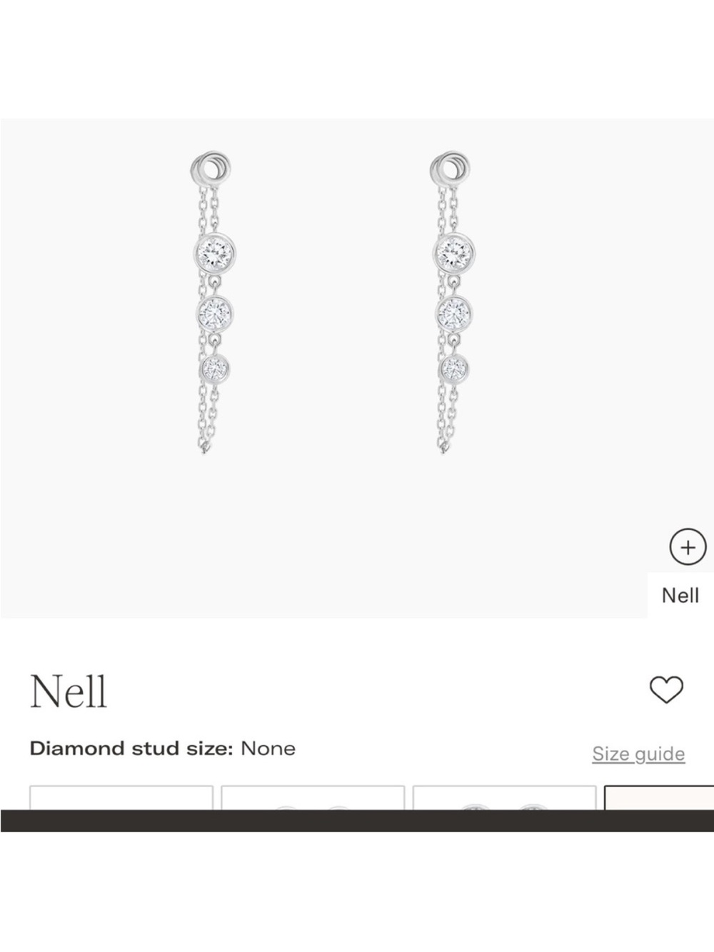 Idyl earring add ons 14k solid white gold